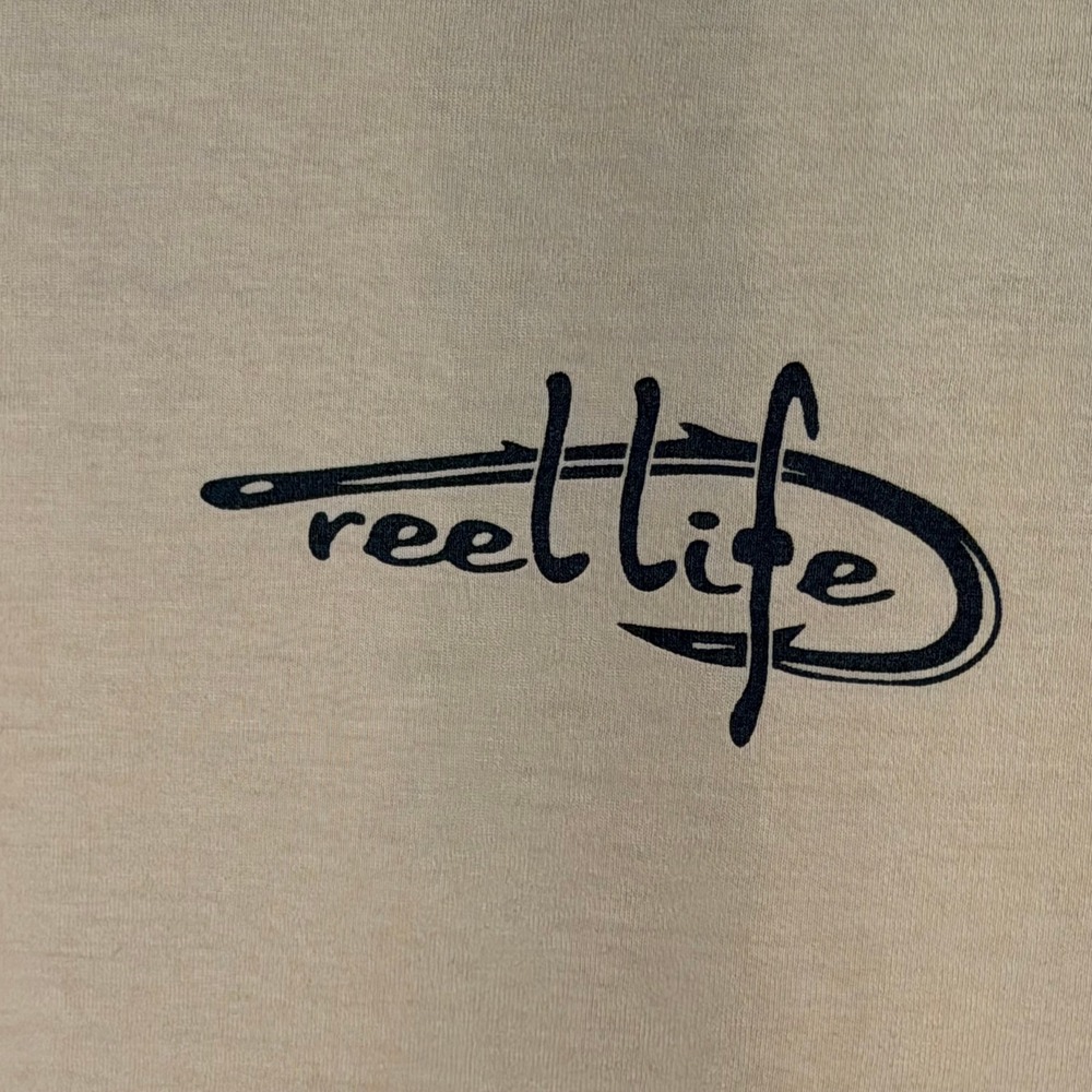 Reel Life Graphic T Shirt Peach Pastel Fishing Outdoor Mens XXL - Picture 3 of 9